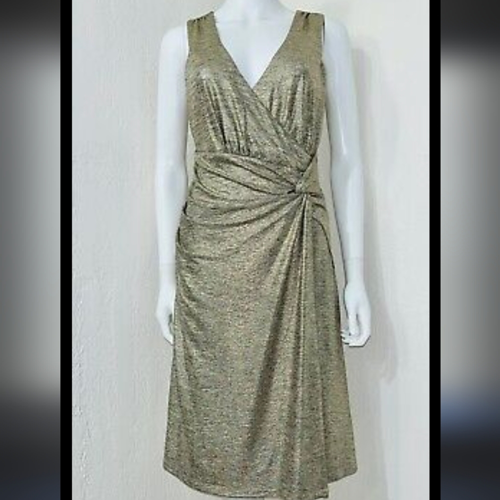 Anthr metallic wrap dress tags